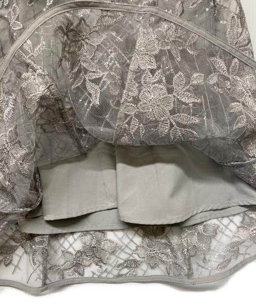 LeJa（レジャ）LeJa (レジャ) フロントチュールフリルフラワースパンコールマーメイドワンピースドレス グレー サイズ:SIZE1の古着・服飾アイテム