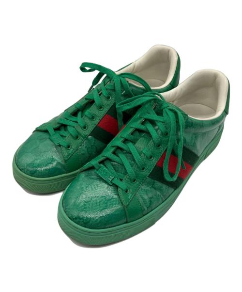 GUCCI（グッチ）GUCCI (グッチ) GGクリスタルエーススニーカー グリーン サイズ:7の古着・服飾アイテム