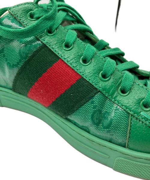 GUCCI（グッチ）GUCCI (グッチ) GGクリスタルエーススニーカー グリーン サイズ:7の古着・服飾アイテム