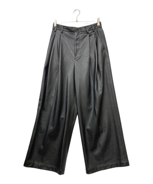ZARA（ザラ）ZARA (ザラ) MAISON SPECIAL (メゾンスペシャル) Fake Leather Wide Leg Pants(フェイク レザー ワイド レッグ パンツ) ブラック サイズ:sizeSの古着・服飾アイテム