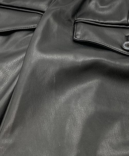 ZARA（ザラ）ZARA (ザラ) MAISON SPECIAL (メゾンスペシャル) Fake Leather Wide Leg Pants(フェイク レザー ワイド レッグ パンツ) ブラック サイズ:sizeSの古着・服飾アイテム