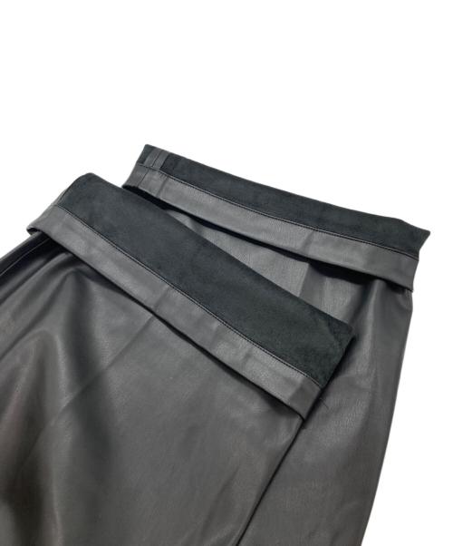 ZARA（ザラ）ZARA (ザラ) MAISON SPECIAL (メゾンスペシャル) Fake Leather Wide Leg Pants(フェイク レザー ワイド レッグ パンツ) ブラック サイズ:sizeSの古着・服飾アイテム