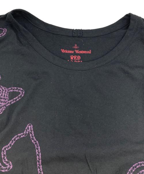 Vivienne Westwood RED LABEL（ヴィヴィアンウエストウッドレッドレーベル）Vivienne Westwood RED LABEL (ヴィヴィアンウエストウッドレッドレーベル) オーブ猫プリント半袖ワンピース ブラック サイズ:SIZE 2の古着・服飾アイテム