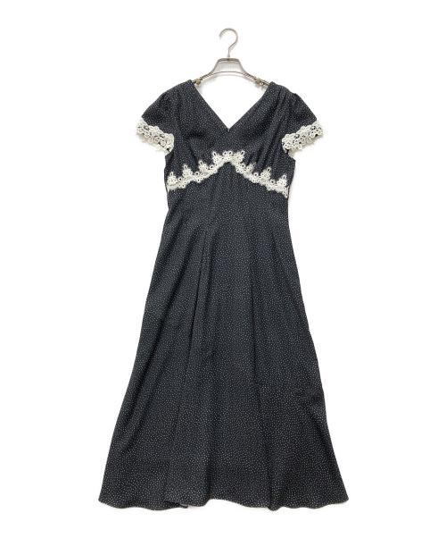 HER LIP TO（ハーリップトゥ）Her lip to (ハーリップトゥ) Polka-Dot Lace-Trim Dress ブラック サイズ:Mの古着・服飾アイテム