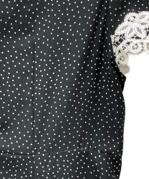 HER LIP TO（ハーリップトゥ）Her lip to (ハーリップトゥ) Polka-Dot Lace-Trim Dress ブラック サイズ:Mの古着・服飾アイテム