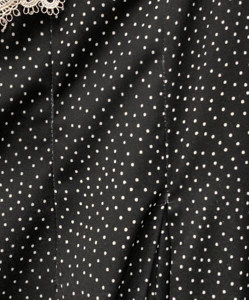 HER LIP TO（ハーリップトゥ）Her lip to (ハーリップトゥ) Polka-Dot Lace-Trim Dress ブラック サイズ:Mの古着・服飾アイテム