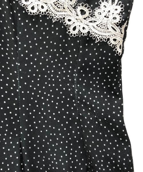 HER LIP TO（ハーリップトゥ）Her lip to (ハーリップトゥ) Polka-Dot Lace-Trim Dress ブラック サイズ:Mの古着・服飾アイテム