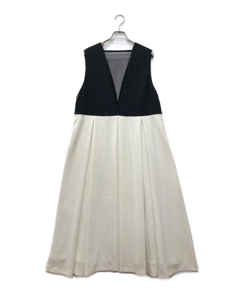 ADORE（アドーア）ADORE (アドーア) トリプルツイストワンピース ブラック×ホワイト サイズ:38の古着・服飾アイテム