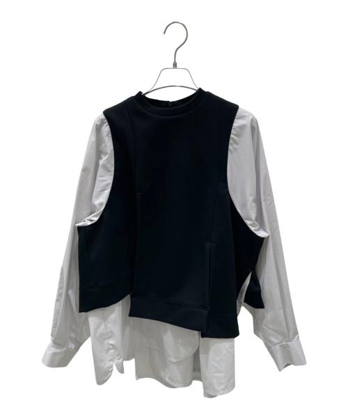 ENFOLD（エンフォルド）ENFOLD (エンフォルド) ダンボールレイヤードプルオーバー ブラック サイズ:38の古着・服飾アイテム