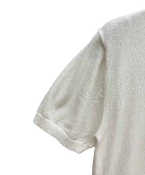 MOONCASTLE（ムーンキャッスル）MOONCASTLE (ムーンキャッスル) ニットポロシャツ ホワイト サイズ:Mの古着・服飾アイテム