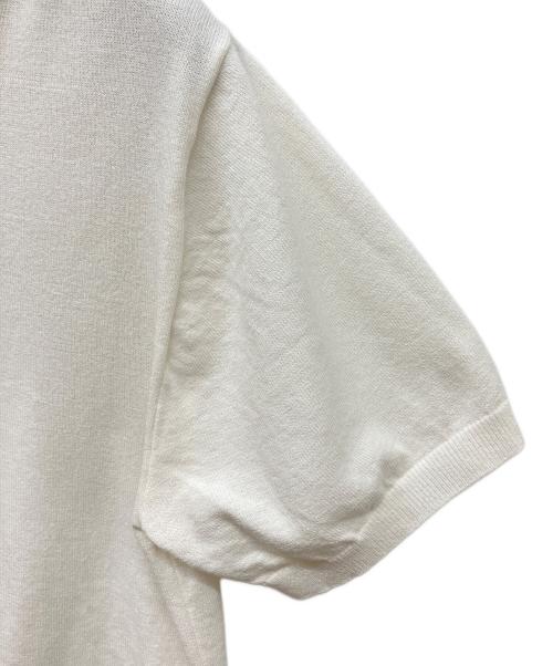 MOONCASTLE（ムーンキャッスル）MOONCASTLE (ムーンキャッスル) ニットポロシャツ ホワイト サイズ:Mの古着・服飾アイテム