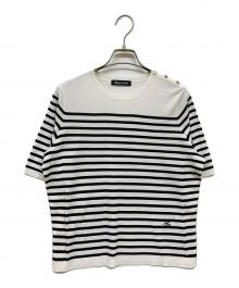 Aquascutum（アクアスキュータム）の古着「ニットT」｜ホワイト×ブラック