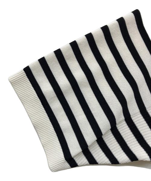Aquascutum（アクアスキュータム）Aquascutum (アクアスキュータム) ニットT ホワイト×ブラック サイズ:8の古着・服飾アイテム