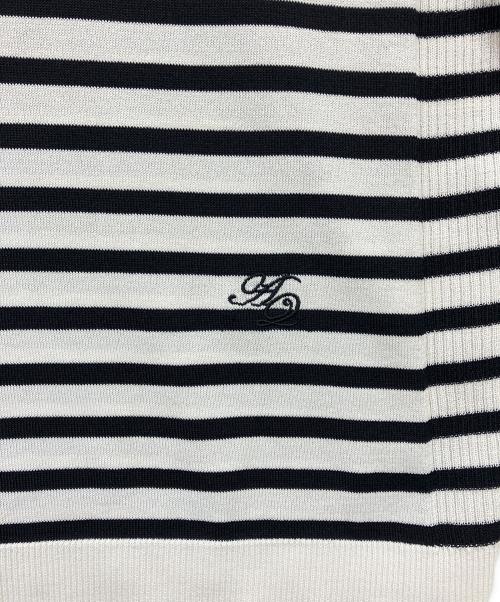 Aquascutum（アクアスキュータム）Aquascutum (アクアスキュータム) ニットT ホワイト×ブラック サイズ:8の古着・服飾アイテム