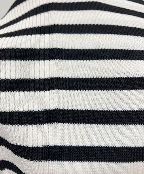 Aquascutum（アクアスキュータム）Aquascutum (アクアスキュータム) ニットT ホワイト×ブラック サイズ:8の古着・服飾アイテム