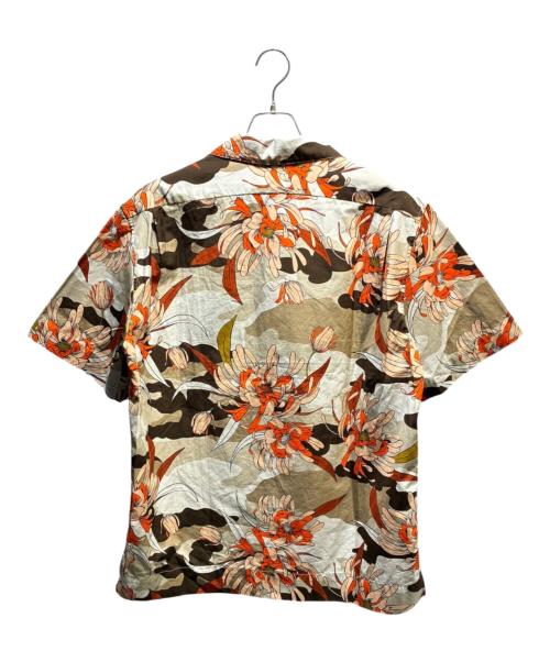 MONCLER（モンクレール）MONCLER (モンクレール) 花柄半袖シャツ ブラウン サイズ:Lの古着・服飾アイテム