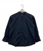 theory luxeセオリーリュクス）の古着「26SS シャーリングフリルブラウス」｜ネイビー
