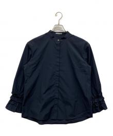 theory luxe（セオリーリュクス）の古着「26SS シャーリングフリルブラウス」｜ネイビー