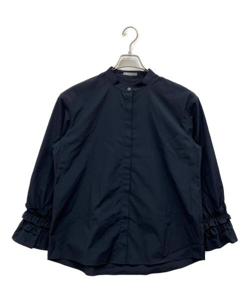 theory luxe（セオリーリュクス）theory luxe (セオリーリュクス) 26SS シャーリングフリルブラウス ネイビー サイズ:38の古着・服飾アイテム