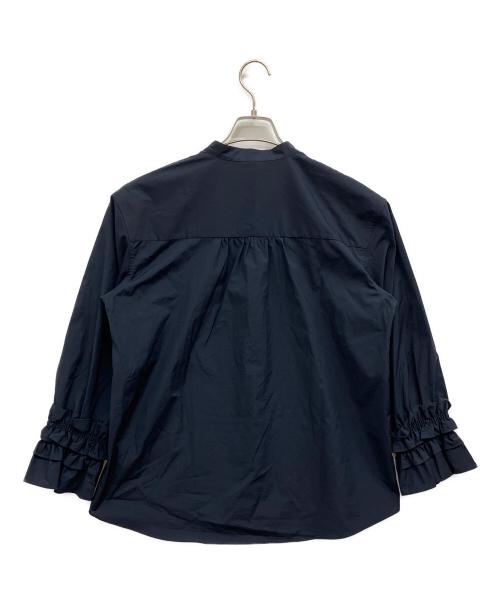 theory luxe（セオリーリュクス）theory luxe (セオリーリュクス) 26SS シャーリングフリルブラウス ネイビー サイズ:38の古着・服飾アイテム