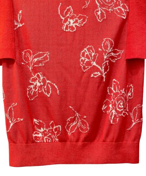 CLANE（クラネ）CLANE (クラネ) THIN FLOWER SQUARE SLEEVE KNIT レッド サイズ:1の古着・服飾アイテム