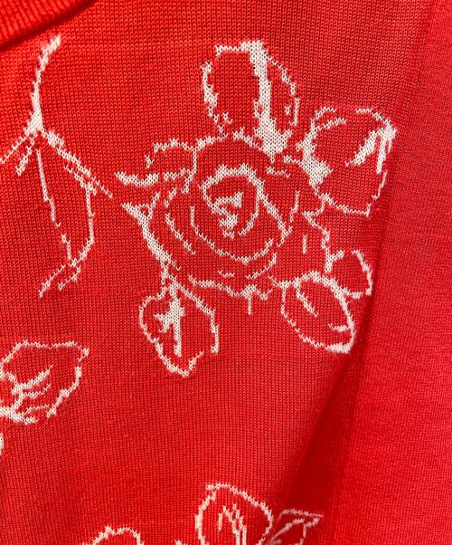 CLANE（クラネ）CLANE (クラネ) THIN FLOWER SQUARE SLEEVE KNIT レッド サイズ:1の古着・服飾アイテム