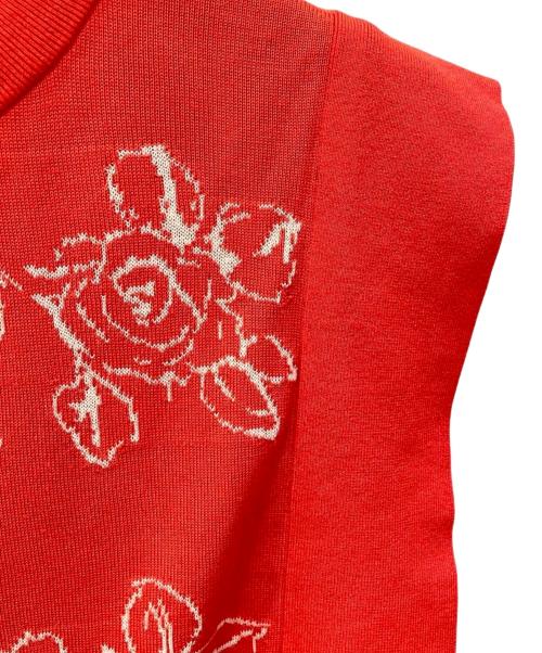 CLANE（クラネ）CLANE (クラネ) THIN FLOWER SQUARE SLEEVE KNIT レッド サイズ:1の古着・服飾アイテム