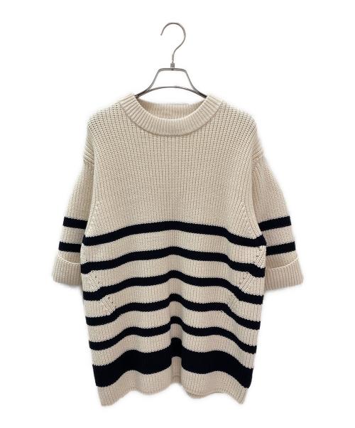 CLANE（クラネ）CLANE (クラネ) OVER HALF SLEEVE KNIT TOPS アイボリー サイズ:1の古着・服飾アイテム
