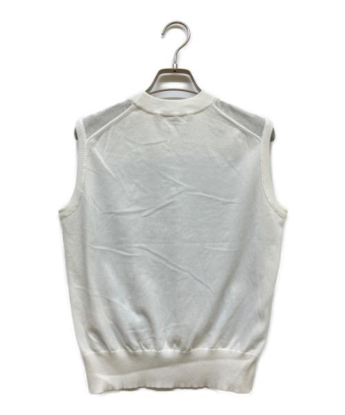ANAYI（アナイ）ANAYI (アナイ) フランジャプリントノースリーブ プルオーバー ホワイト サイズ:SIZE 38の古着・服飾アイテム