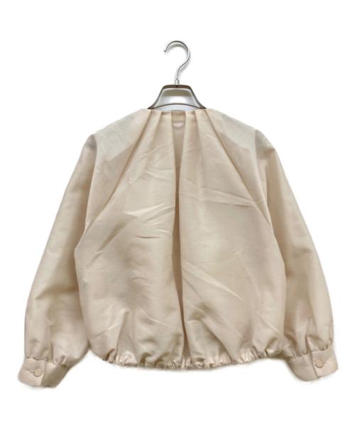 ANAYI（アナイ）ANAYI (アナイ) ハードオーガンジーノーカラーブルゾン ベージュ サイズ:SIZE 38の古着・服飾アイテム