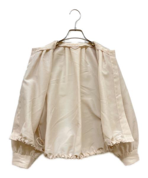 ANAYI（アナイ）ANAYI (アナイ) ハードオーガンジーノーカラーブルゾン ベージュ サイズ:SIZE 38の古着・服飾アイテム