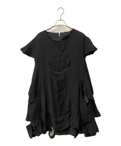 NUOVO BORGO（ヌーヴォ ボルゴ）NUOVO BORGO (ヌーヴォ ボルゴ) カッティング ワンピース ブラック サイズ:40の古着・服飾アイテム