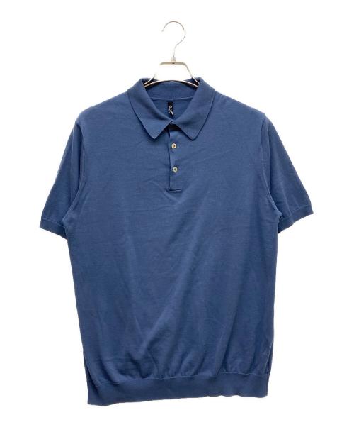 30/70 trenta settanta（トレンタセッタンタ）30/70 trenta settanta (トレンタセッタンタ) ニットポロシャツ ブルー サイズ:50の古着・服飾アイテム