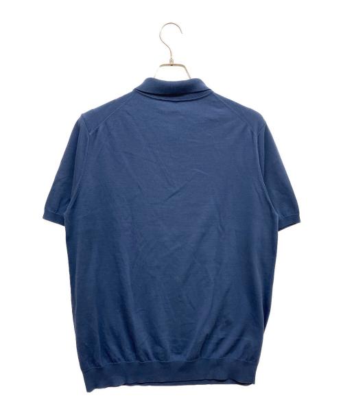 30/70 trenta settanta（トレンタセッタンタ）30/70 trenta settanta (トレンタセッタンタ) ニットポロシャツ ブルー サイズ:50の古着・服飾アイテム