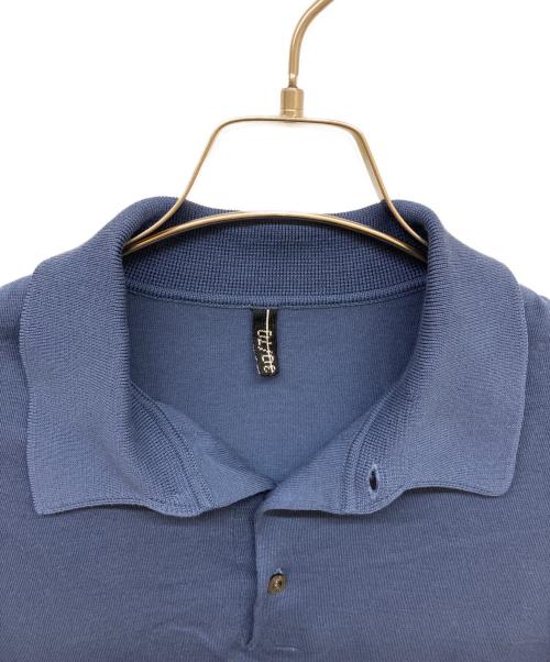 30/70 trenta settanta（トレンタセッタンタ）30/70 trenta settanta (トレンタセッタンタ) ニットポロシャツ ブルー サイズ:50の古着・服飾アイテム
