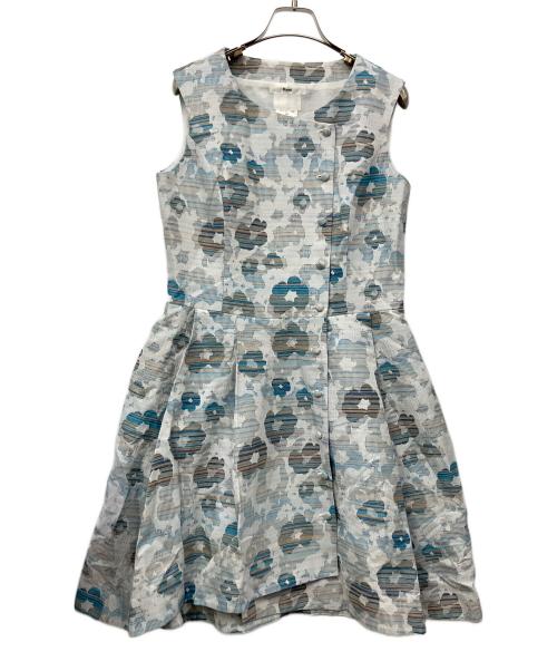 Rene（ルネ）Rene (ルネ) ツイードノースリーブワンピース ブルー サイズ:38の古着・服飾アイテム