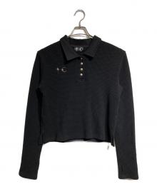 THUG CLUB（サグ クラブ）の古着「サーマルポロシャツ/Thermal polo shirt」｜ブラック