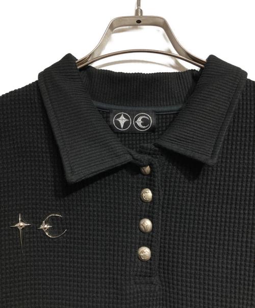 THUG CLUB（サグ クラブ）THUG CLUB (サグ クラブ) サーマルポロシャツ/Thermal polo shirt ブラック サイズ:4の古着・服飾アイテム