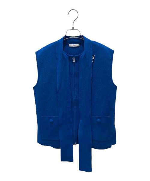 Rene（ルネ）Rene (ルネ) ジップアップボウタイベスト ブルー サイズ:36の古着・服飾アイテム