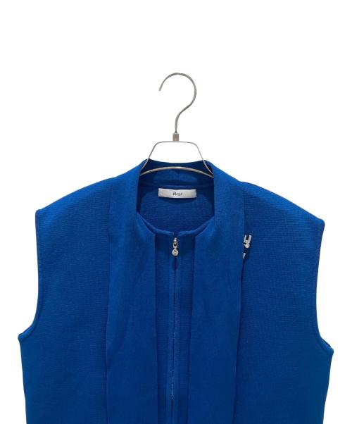 Rene（ルネ）Rene (ルネ) ジップアップボウタイベスト ブルー サイズ:36の古着・服飾アイテム