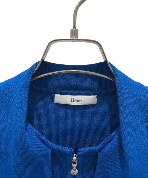 Rene（ルネ）Rene (ルネ) ジップアップボウタイベスト ブルー サイズ:36の古着・服飾アイテム