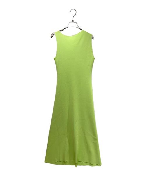 Mame Kurogouchi（マメクロゴウチ）Mame Kurogouchi (マメクロゴウチ) Asymmetric Neck Knitted Dress/アシンメトリーノースリーブワンピース ライトグリーン サイズ:1の古着・服飾アイテム