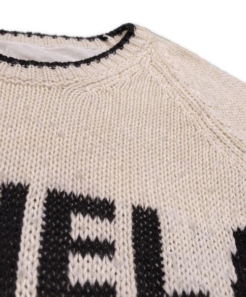 MM6 Maison Margiela（エムエムシックスメゾンマルジェラ）MM6 Maison Margiela (エムエムシックスメゾンマルジェラ) ロゴオーバーサイズニット ベージュ サイズ:XSの古着・服飾アイテム