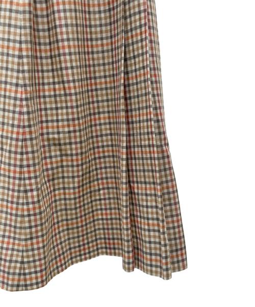 Burberry's（バーバリーズ）Burberry's (バーバリーズ) リネン混チェックスカート ベージュ サイズ:不明の古着・服飾アイテム