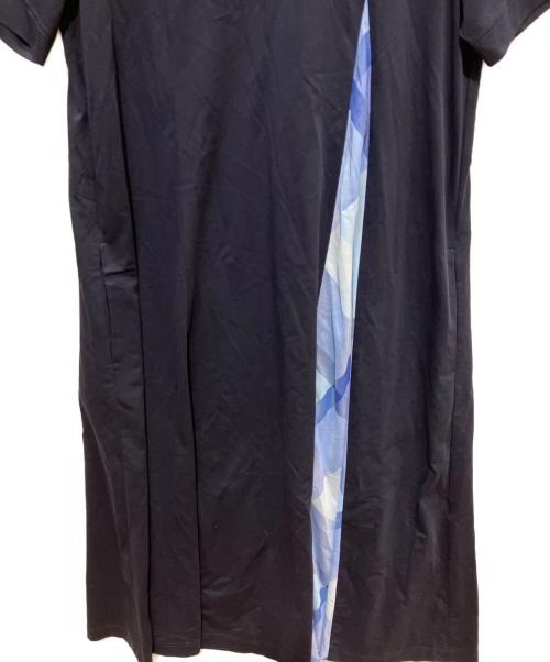 BLUE LABEL CRESTBRIDGE（ブルーレーベルクレストブリッジ）BLUE LABEL CRESTBRIDGE (ブルーレーベルクレストブリッジ) 天竺パーシャルチェックドレス ネイビー サイズ:36の古着・服飾アイテム