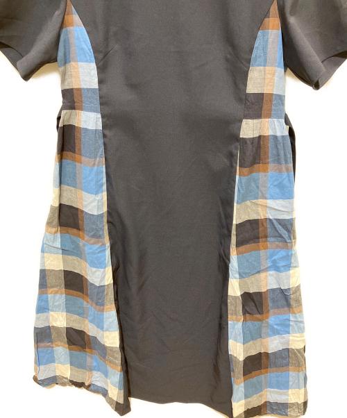 BLUE LABEL CRESTBRIDGE（ブルーレーベルクレストブリッジ）BLUE LABEL CRESTBRIDGE (ブルーレーベルクレストブリッジ) ウェザーストレッチチェックコンビドレス ネイビー サイズ:38の古着・服飾アイテム