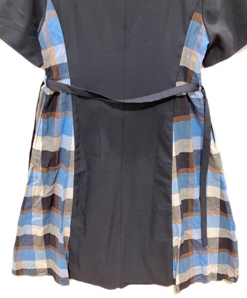 BLUE LABEL CRESTBRIDGE（ブルーレーベルクレストブリッジ）BLUE LABEL CRESTBRIDGE (ブルーレーベルクレストブリッジ) ウェザーストレッチチェックコンビドレス ネイビー サイズ:38の古着・服飾アイテム