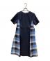 BLUE LABEL CRESTBRIDGE（ブルーレーベルクレストブリッジ）の古着「ウェザーストレッチチェックコンビドレス」｜ネイビー