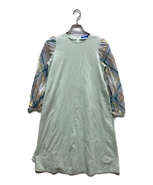 BLUE LABEL CRESTBRIDGE（ブルーレーベルクレストブリッジ）BLUE LABEL CRESTBRIDGE (ブルーレーベルクレストブリッジ) コンパクトライトポンチサックドレス 黄緑 サイズ:36の古着・服飾アイテム
