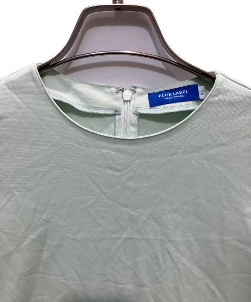 BLUE LABEL CRESTBRIDGE（ブルーレーベルクレストブリッジ）BLUE LABEL CRESTBRIDGE (ブルーレーベルクレストブリッジ) コンパクトライトポンチサックドレス 黄緑 サイズ:36の古着・服飾アイテム